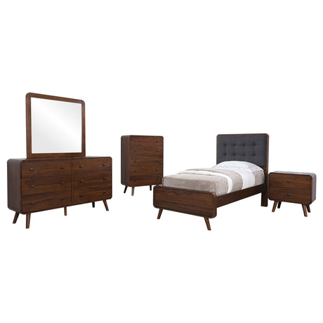 Robyn Dark Walnut 5-piece Twin Bedroom Set - Ornate Home