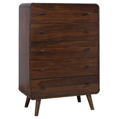 Robyn Dark Walnut 5-piece Twin Bedroom Set - Ornate Home