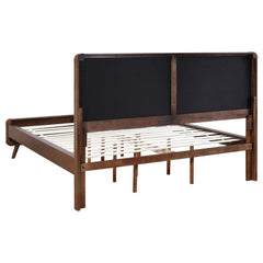 Robyn Dark Walnut California King Bed w/ Upholstered Headboard - Ornate Home