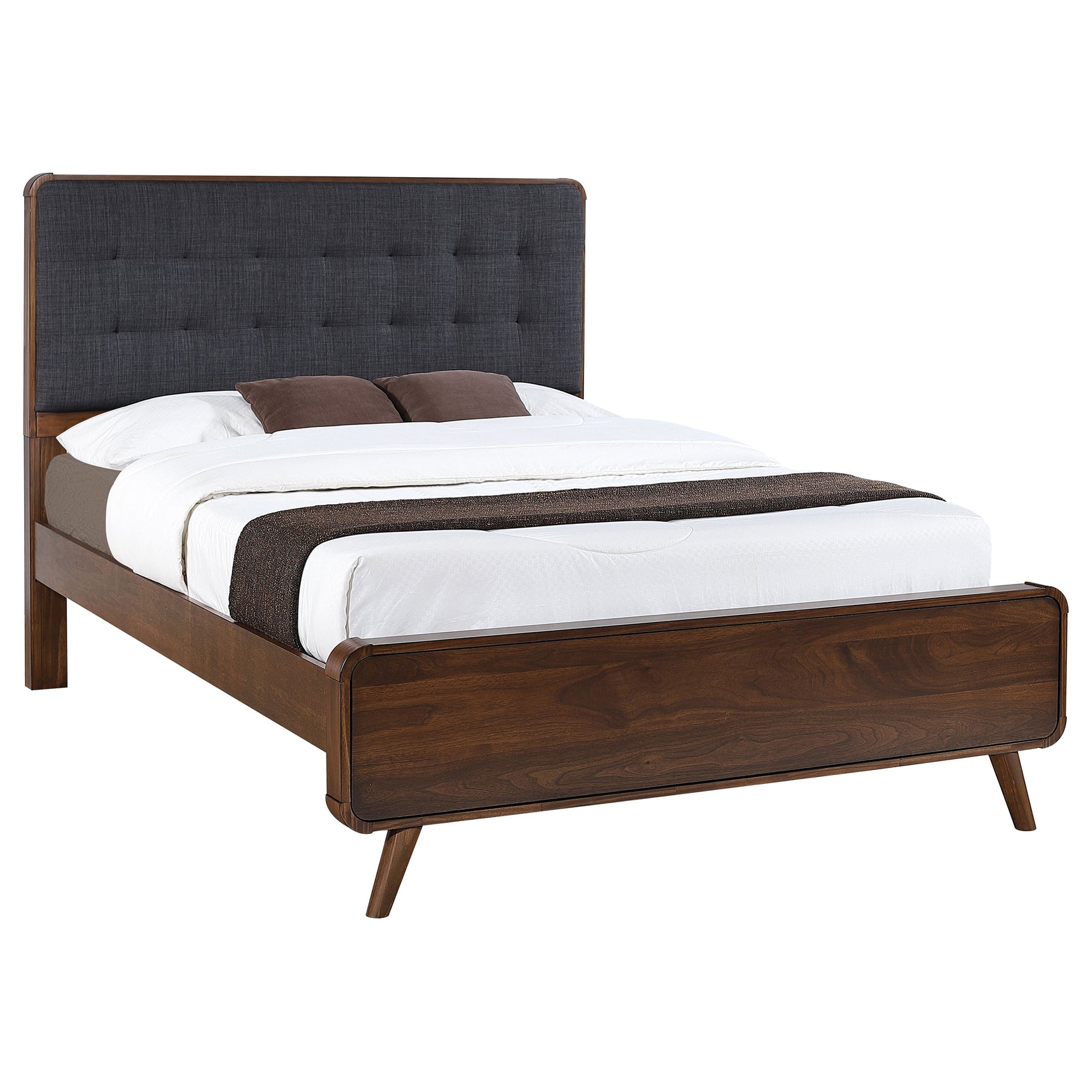 Robyn Dark Walnut Wood Full Platform Bed - Ornate Home