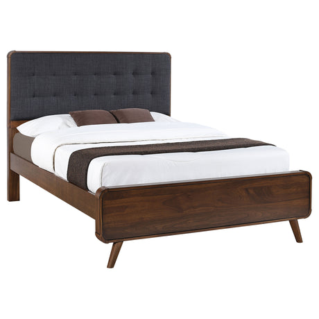 Robyn Dark Walnut Wood Full Platform Bed - Ornate Home