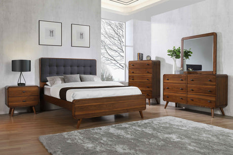Robyn Dark Walnut Wood Full Platform Bed - Ornate Home