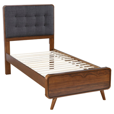 Robyn Dark Walnut Wood Twin Platform Bed - Ornate Home