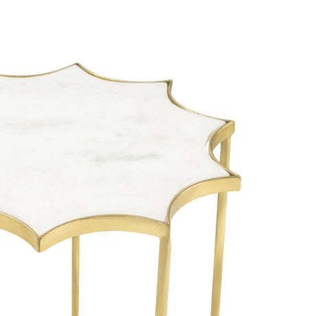 Robyn Gold/White Accent Table - Ornate Home