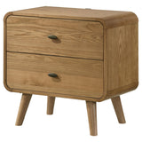 Robyn Light Ash 2-drawer Nightstand Bedside Table - Ornate Home