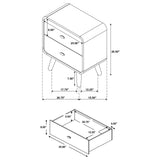 Robyn Light Ash 2-drawer Nightstand Bedside Table - Ornate Home
