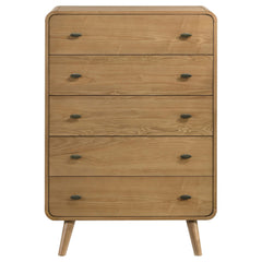 Robyn Light Ash 5-drawer Bedroom Chest of Drawers - Ornate Home