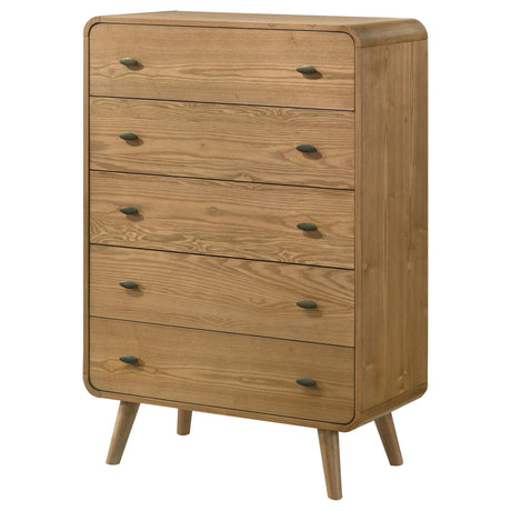Robyn Light Ash 5-drawer Bedroom Chest of Drawers - Ornate Home