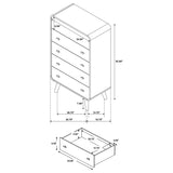 Robyn Light Ash 5-drawer Bedroom Chest of Drawers - Ornate Home