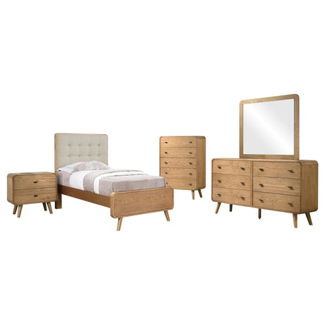 Robyn Light Ash 5-piece Twin Bedroom Set - Ornate Home