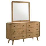 Robyn Light Ash 6-drawer Bedroom Dresser and Mirror - Ornate Home