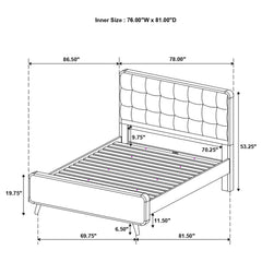 Robyn Light Ash Wood Eastern King Platform Bed - Ornate Home
