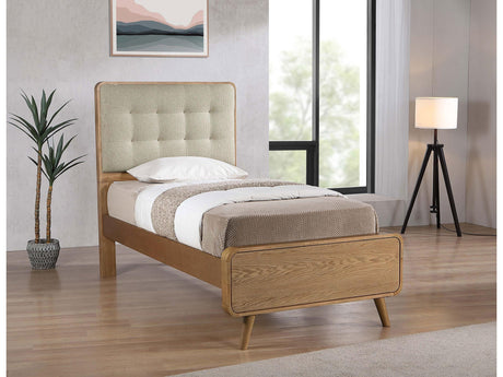 Robyn Light Ash Wood Twin Platform Bed - Ornate Home