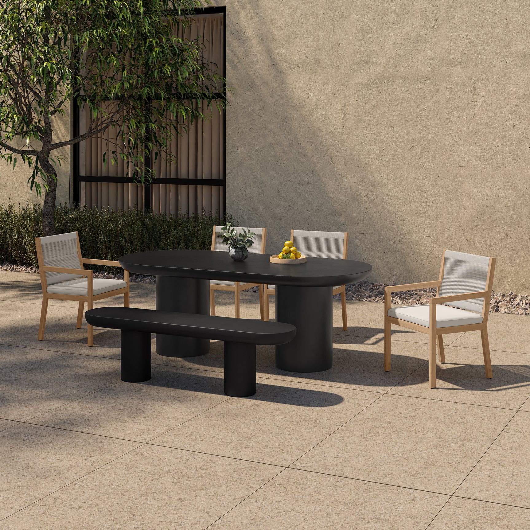 Rocca Black Dining Table - Ornate Home