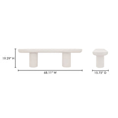 Rocca Cream Bench - Ornate Home