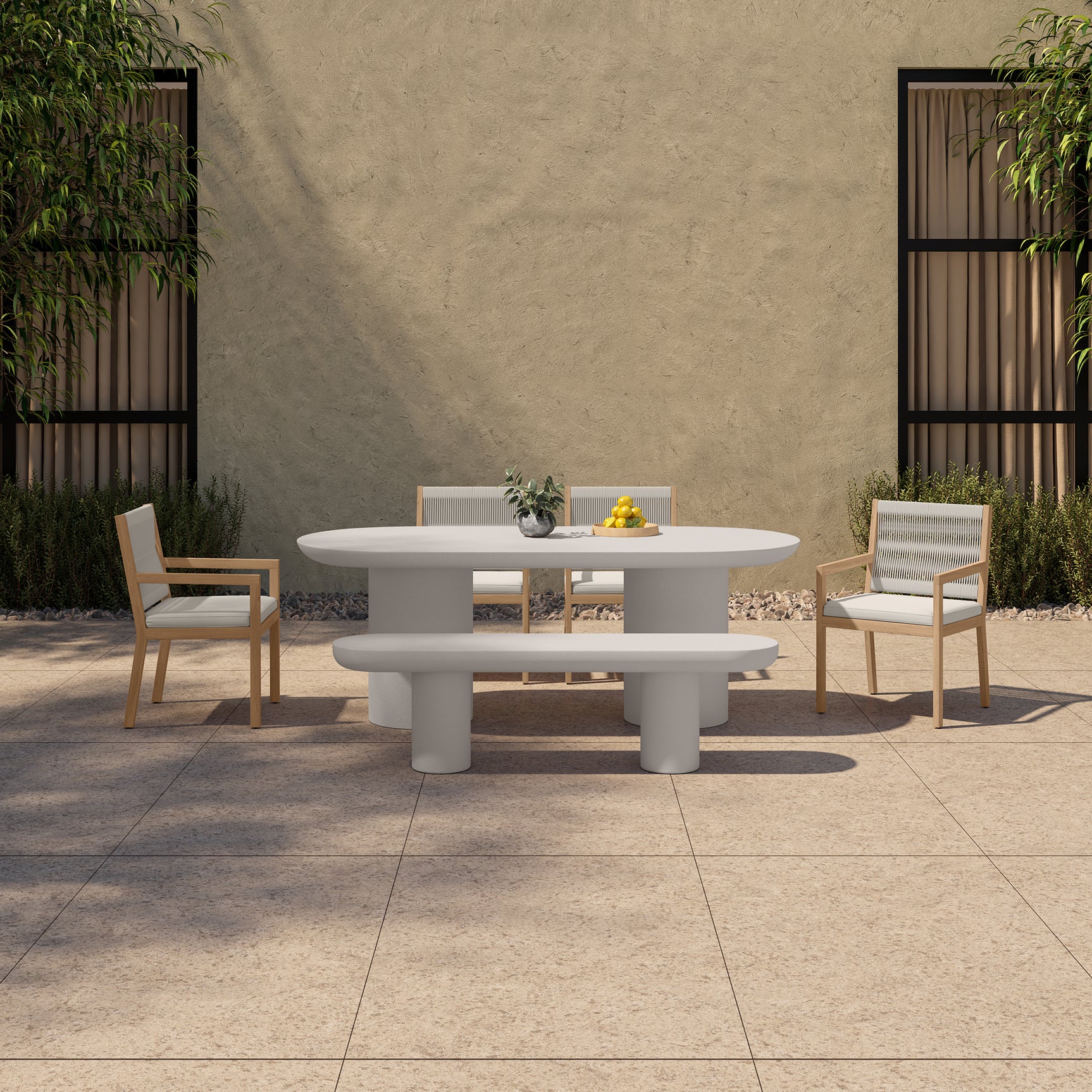 Rocca Cream Dining Table - Ornate Home