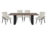 Rochelle Oak/Cream/Black 5-Piece Dining Table Set - Ornate Home