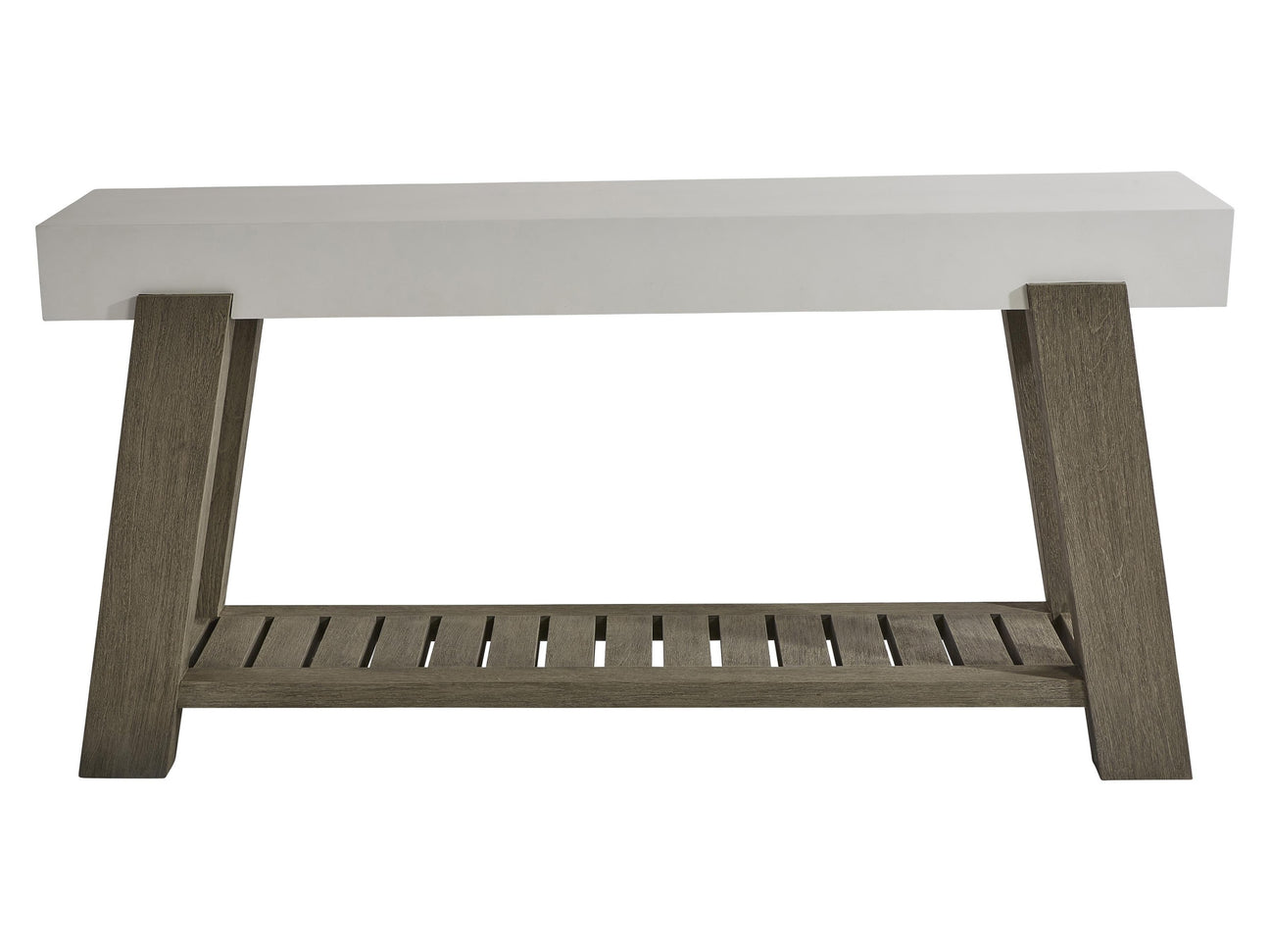 Rochelle Quarry/Weathered Teak Outdoor Console Table - Ornate Home