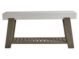 Rochelle Quarry/Weathered Teak Outdoor Console Table - Ornate Home