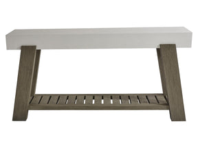 Rochelle Quarry/Weathered Teak Outdoor Console Table - Ornate Home