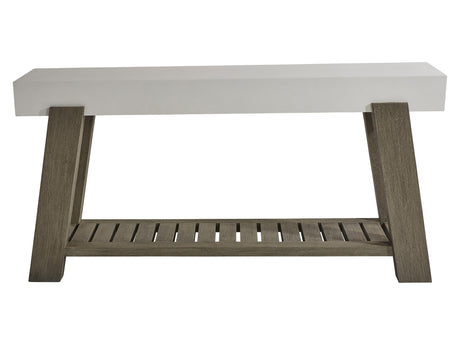 Rochelle Quarry/Weathered Teak Outdoor Console Table - Ornate Home