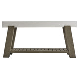 Rochelle Quarry/Weathered Teak Outdoor Console Table - Ornate Home