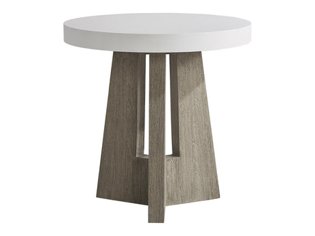 Rochelle Quarry/Weathered Teak Outdoor Side Table - Ornate Home