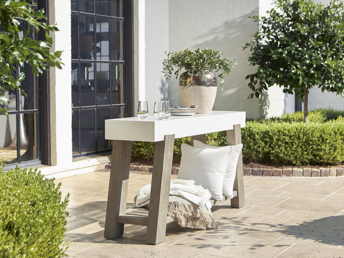 Rochelle Weathered Teak Outdoor Console Table - Ornate Home
