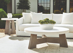 Rochelle Weathered Teak Outdoor Side Table - Ornate Home