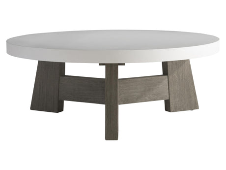 Rochelle Weathered Teak/Quarry Outdoor Cocktail Table - Ornate Home