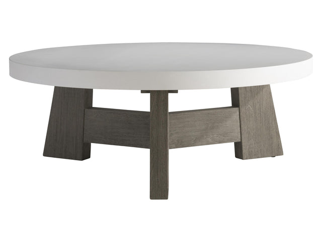 Rochelle Weathered Teak/Quarry Outdoor Cocktail Table - Ornate Home