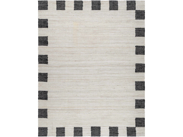 Rocio Dotted Bordered White Jute Carpet - Ornate Home