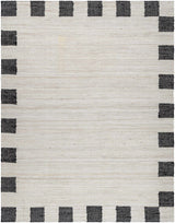 Rocio Dotted Bordered White Jute Carpet - Ornate Home