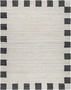 Rocio Dotted Bordered White Jute Carpet - Ornate Home