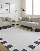Rocio Dotted Bordered White Jute Carpet - Ornate Home