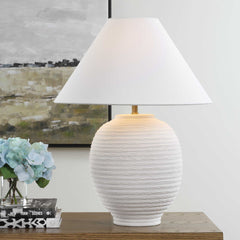 Rocio White Ceramic Table Lamp - Ornate Home
