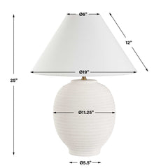 Rocio White Ceramic Table Lamp - Ornate Home