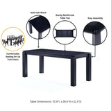 Rockaway 70.86 Dining Table in Black - Ornate Home