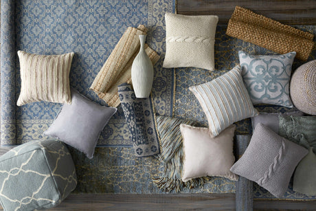 Rockaway Gray Knitted Jute Pouf - Ornate Home