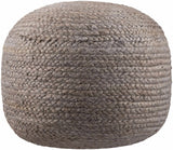 Rockaway Gray Knitted Jute Pouf - Ornate Home