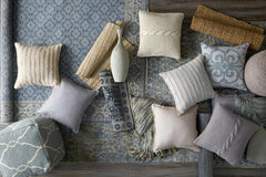 Rockaway Gray Knitted Jute Pouf - Ornate Home