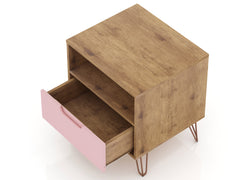 Rockefeller 1.0 Nightstand in Nature and Rose Pink - Ornate Home
