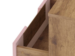 Rockefeller 1.0 Nightstand in Nature and Rose Pink - Ornate Home