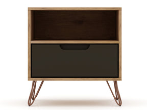 Rockefeller 1.0 Nightstand in Nature and Textured Grey - Ornate Home