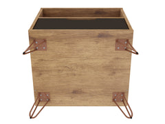 Rockefeller 1.0 Nightstand in Nature and Textured Grey - Ornate Home