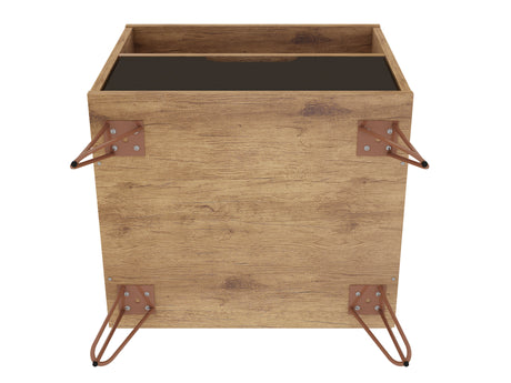 Rockefeller 1.0 Nightstand in Nature and Textured Grey - Ornate Home