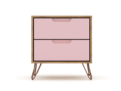 Rockefeller 2.0 Nightstand in Nature and Rose Pink - Ornate Home