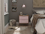 Rockefeller 2.0 Nightstand in Nature and Rose Pink - Ornate Home