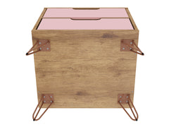 Rockefeller 2.0 Nightstand in Nature and Rose Pink - Ornate Home