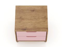 Rockefeller 2.0 Nightstand in Nature and Rose Pink - Ornate Home